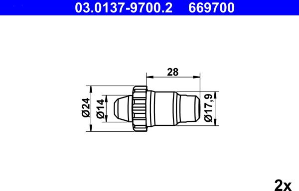 ATE 03.0137-9700.2 - Комплектующие, стояночная тормозная система tparts.ee