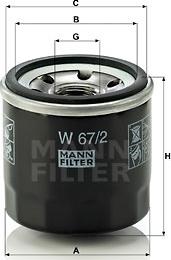 Mann-Filter W 67/2 - Õlifilter tparts.ee