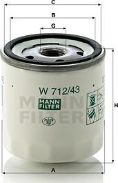 Mann-Filter W 712/43 - Масляный фильтр tparts.ee