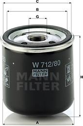 Mann-Filter W 712/80 - Масляный фильтр tparts.ee