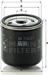 Mann-Filter W 712/21 - Масляный фильтр tparts.ee