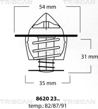 Triscan 8620 2387 - Термостат охлаждающей жидкости / корпус tparts.ee